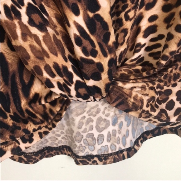 W5 Leopard Top Animal Print Cheetah Knotted Soft - Picture 6 of 6